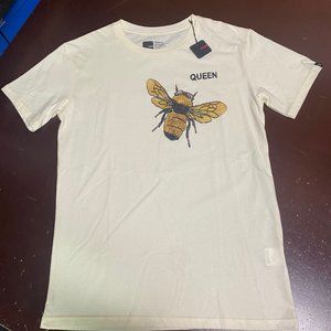 Farm Mens Cream Queen Graphic Short Sleeve Crew Neck Pullover T Shirt Size S M